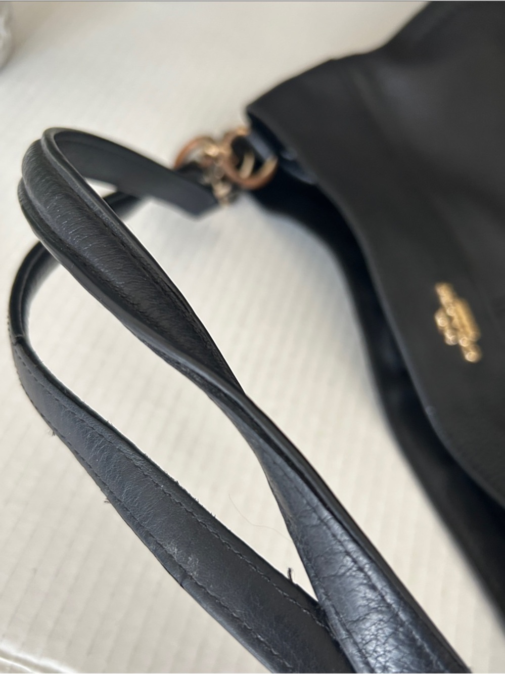 Coach Lexy Black Pebbled Leather Shoulder Bag - Picture 13 of 16
